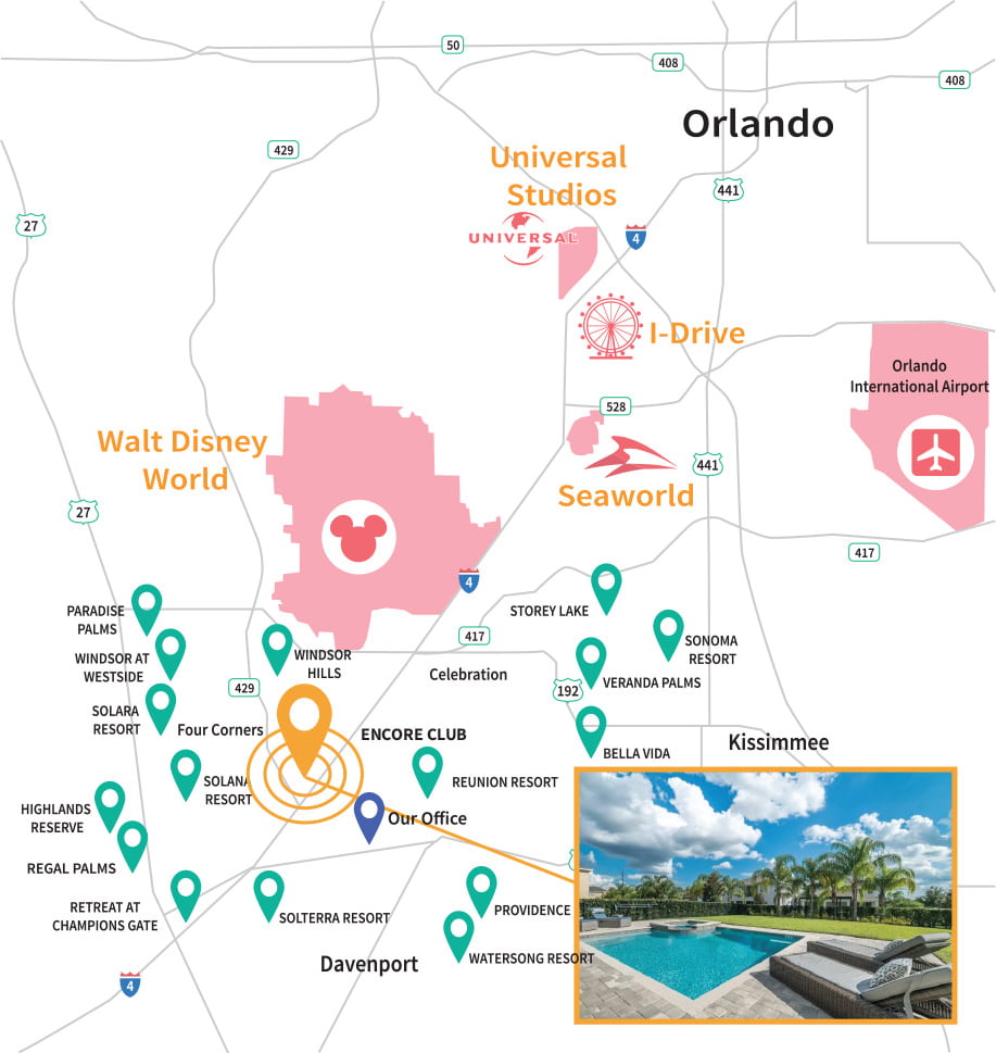 Encore Club Resort Location Map