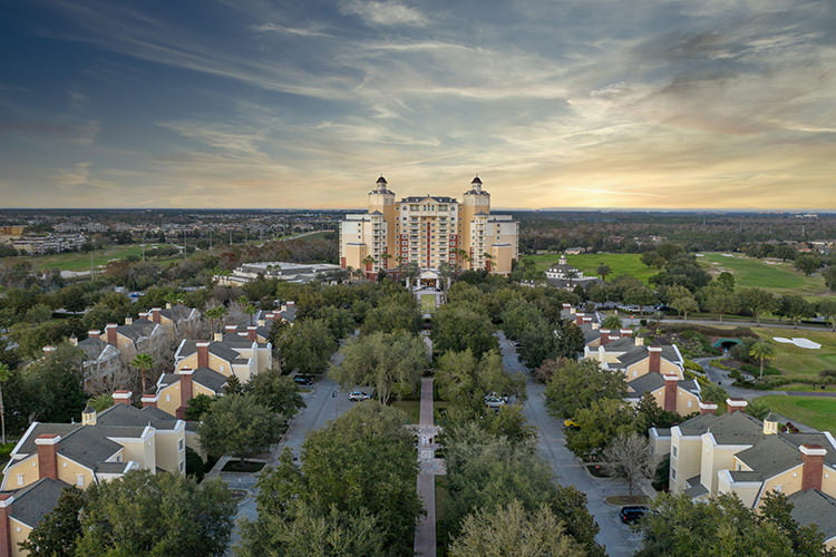 Aerial Twilight view of the Grande