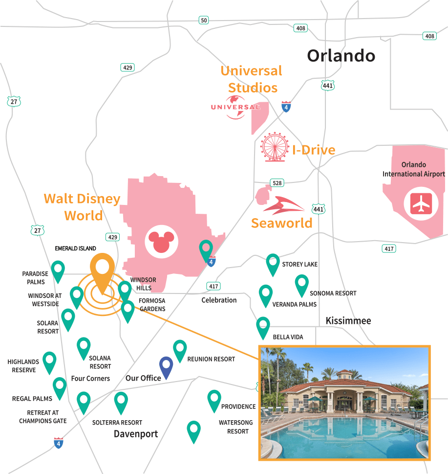 Emerald Island Resort Location Map
