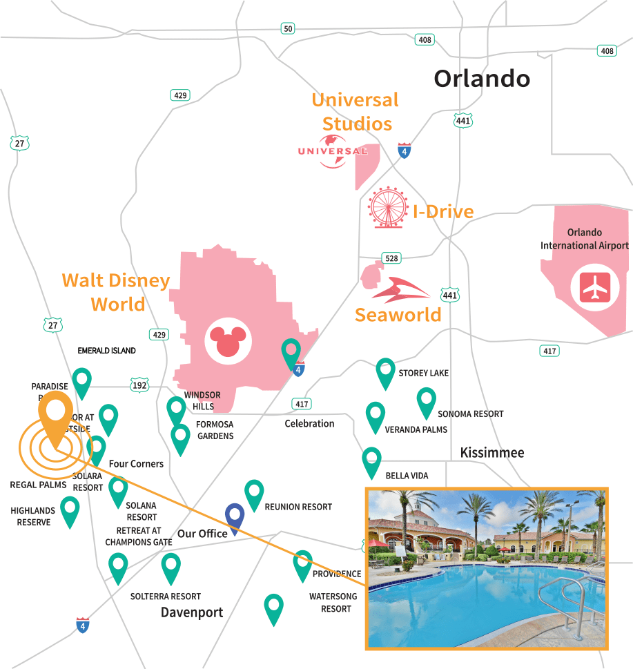 Regal Palms Resort Location Map