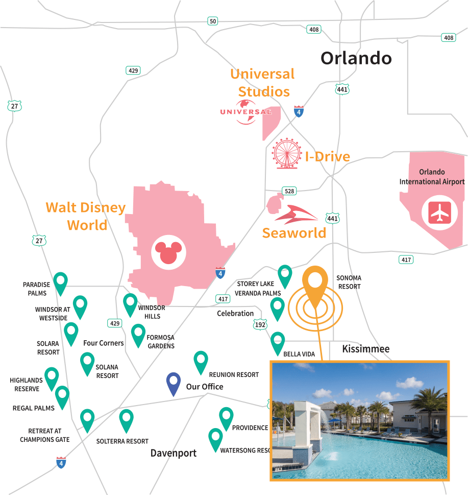 Sonoma Resort Location Map